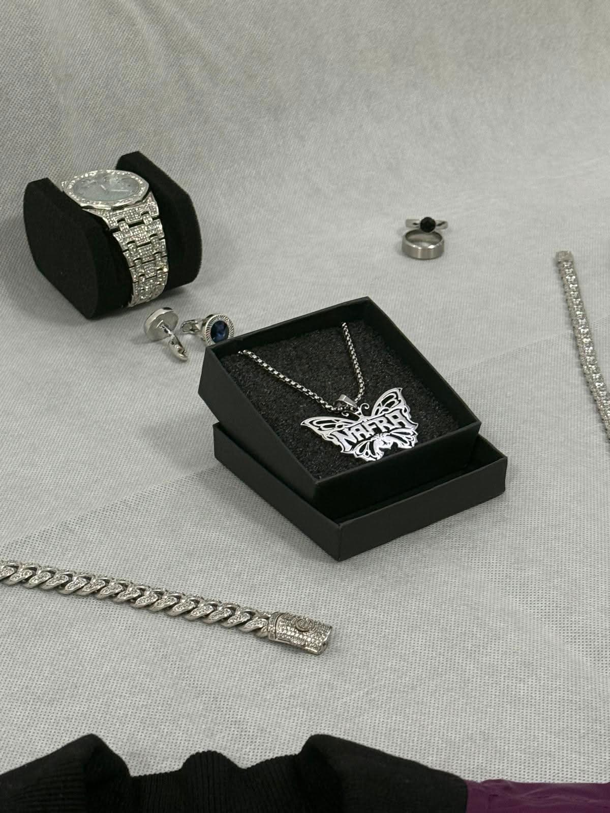 Nafra Silver Butterfly Chain