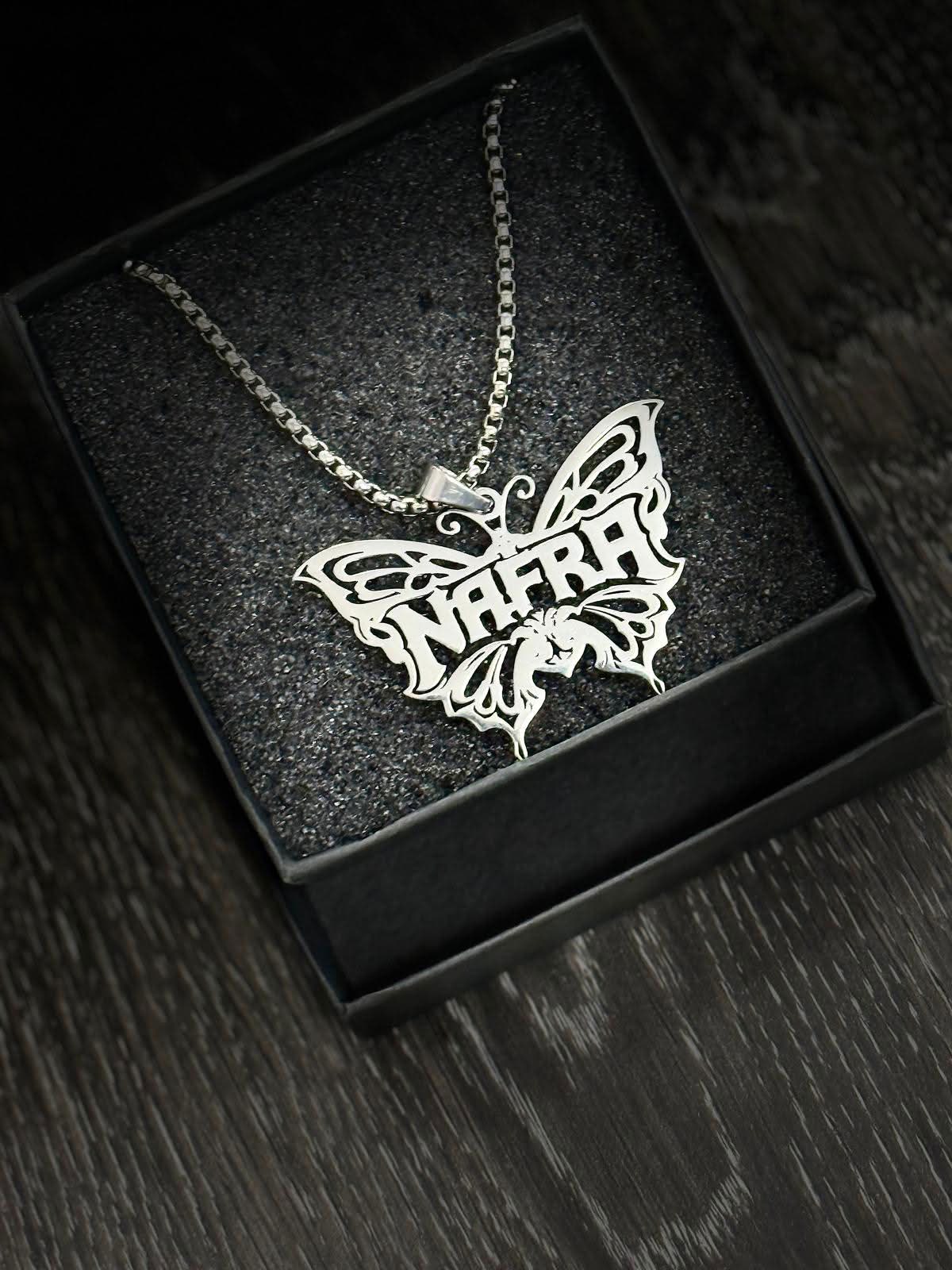 Nafra Silver Butterfly Chain
