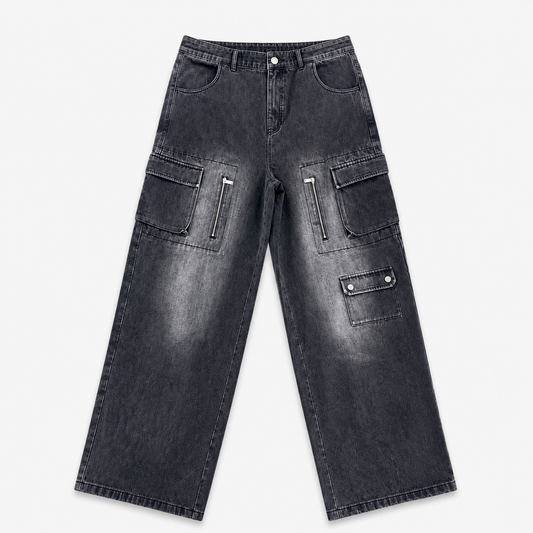 Shadowfade Cargo Baggy Denim Jeans